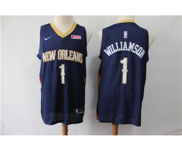 Pelicans 1 Zion Williamson Navy Nike Swingman Jersey