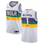 Pelicans 1 Zion Williamson White City Edition Nike Swingman Jersey