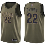 Pelicans #22 Derrick Favors Green Basketball Swingman Salute to Service Jersey