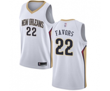 Pelicans #22 Derrick Favors White Basketball Swingman Association Edition Jersey