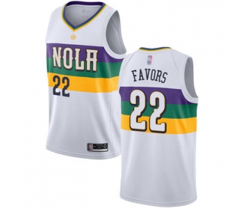 Pelicans #22 Derrick Favors White Basketball Swingman City Edition 2018-19 Jersey