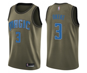 Magic #3 Chuma Okeke Green Basketball Swingman Salute to Service Jersey