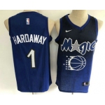 Men's Orlando Magic #1 Penny Hardaway Blue with Black Salute Nike Swingman Stitched NBA Jersey