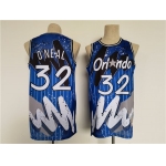 Men's Orlando Magic #32 Shaquille O'Neal Blue Throwback basketball Jersey