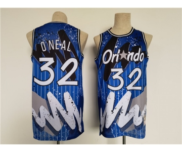 Men's Orlando Magic #32 Shaquille O'Neal Blue Throwback basketball Jersey