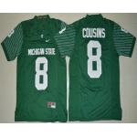 Men's Michigan State Spartans #8 Kirk Cousins Green Limited Stitched College Football 2016 Nike NCAA Jersey