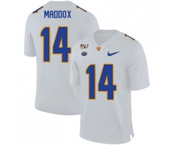 Pittsburgh Panthers 14 Avonte Maddox White 150th Anniversary Patch Nike College Football Jersey