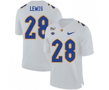 Pittsburgh Panthers 28 Dion Lewis White 150th Anniversary Patch Nike College Football Jersey