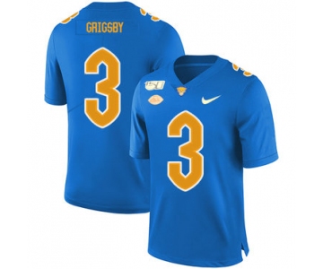 Pittsburgh Panthers 3 Nicholas Grigsby Blue 150th Anniversary Patch Nike College Football Jersey