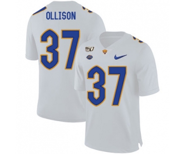 Pittsburgh Panthers 37 Qadree Ollison White 150th Anniversary Patch Nike College Football Jersey