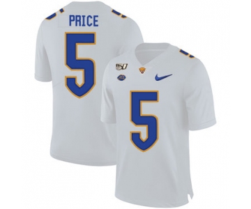 Pittsburgh Panthers 5 Ejuan Price White 150th Anniversary Patch Nike College Football Jersey