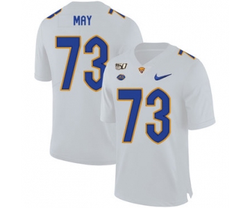 Pittsburgh Panthers 73 Mark May White 150th Anniversary Patch Nike College Football Jersey