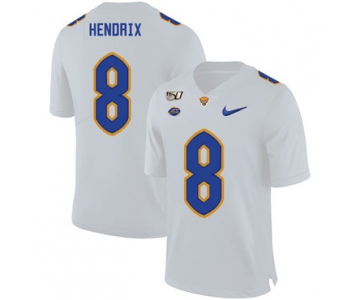 Pittsburgh Panthers 8 Dewayne Hendrix White 150th Anniversary Patch Nike College Football Jersey