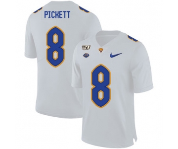 Pittsburgh Panthers 8 Kenny Pickett White 150th Anniversary Patch Nike College Football Jersey