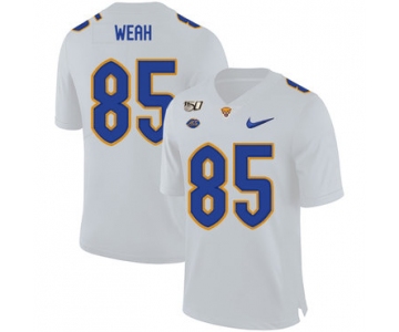 Pittsburgh Panthers 85 Jester Weah White 150th Anniversary Patch Nike College Football Jersey