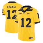 Iowa Hawkeyes 12 Ricky Stanzi Yellow College Football Jersey