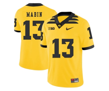 Iowa Hawkeyes 13 Henry Mabin Yellow College Football Jersey