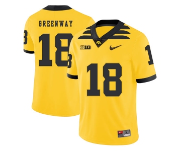 Iowa Hawkeyes 18 Chad Greenway Yellow College Football Jersey
