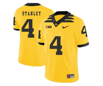 Iowa Hawkeyes 4 Nathan Stanley Yellow College Football Jersey