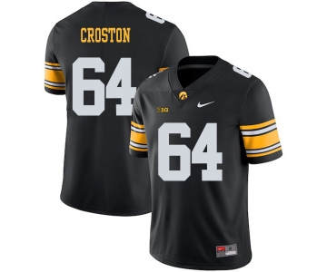 Iowa Hawkeyes 64 Cole Croston Black College Football Jersey