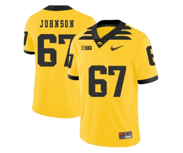Iowa Hawkeyes 67 Jaleel Johnson Yellow College Football Jersey