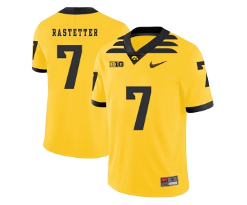 Iowa Hawkeyes 7 Colten Rastetter Yellow College Football Jersey