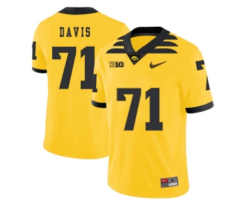 Iowa Hawkeyes 71 Carl Davis Yellow College Football Jersey