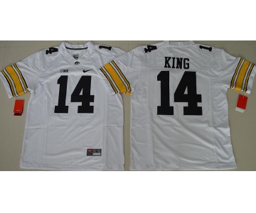 Men's Iowa Hawkeyes #14 Desmond King White Limited Stitched College Football Nike NCAA Jersey