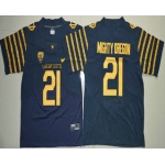 Men's Oregon Ducks Spring Game #21 Mighty Oregon Weebfoot 100th Rose Bowl Game Navy Blue Elite Jersey