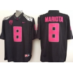 Oregon Duck #8 Marcus Mariota 2014 Black With Purple Limited Jersey