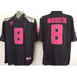 Oregon Duck #8 Marcus Mariota 2014 Black With Purple Limited Jersey