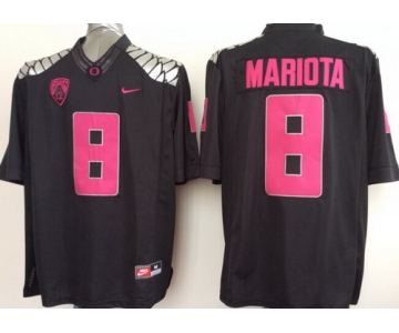 Oregon Duck #8 Marcus Mariota 2014 Black With Purple Limited Jersey