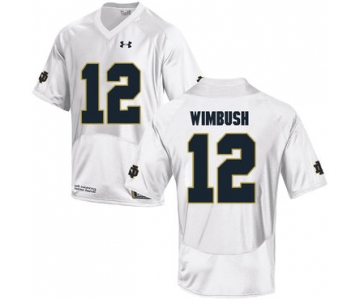 Notre Dame Fighting Irish 12 Brandon Wimbush White College Football Jersey