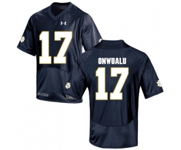 Notre Dame Fighting Irish 17 James Onwualu Navy College Football Jersey