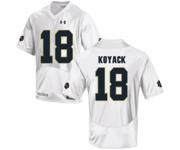 Notre Dame Fighting Irish 18 Ben Koyack White College Football Jersey