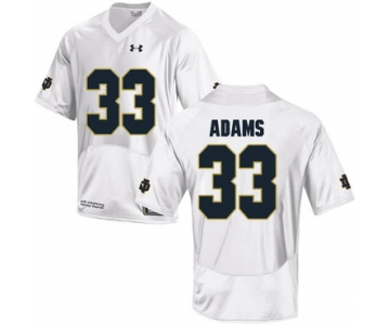 Notre Dame Fighting Irish 33 Josh Adams White College Football Jersey