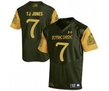 Notre Dame Fighting Irish 7 TJ Jones Olive Green College Football Jersey