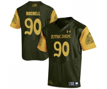 Notre Dame Fighting Irish 90 Isaac Rochell Olive Green College Football Jersey