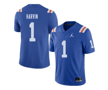 Florida Gators 1 Percy Harvin Blue Throwback College Football Jersey
