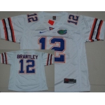 Florida Gators #12 John Brantley White Jersey