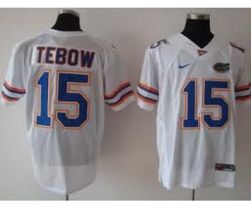 Florida Gators #15 Tebow White Jersey