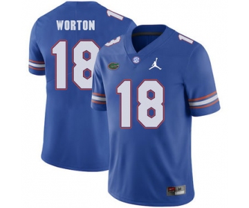 Florida Gators 18 C.J. Worton Blue College Football Jersey