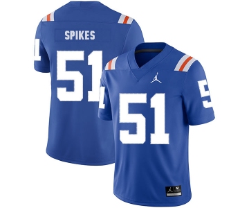 Florida Gators 51 Brandon Spikes Blue Throwback College Football Jersey