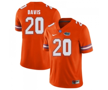 Florida Gators Orange #20 Malik Davis Football Player Performance Jersey