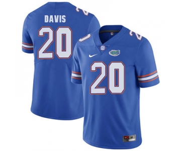 Florida Gators Royal Blue #20 Malik Davis Football Player Performance Jersey