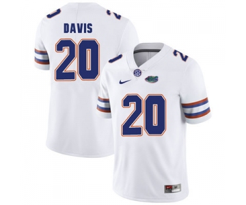 Florida Gators White #20 Malik Davis Football Player Performance Jersey