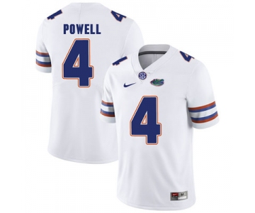 Florida Gators White #4 Brandon Powell Football Player Performance Jersey