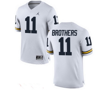 Men's Michigan Wolverines #11 Wistert Brothers White Stitched College Football Brand Jordan NCAA Jersey