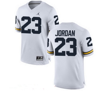 Men's Michigan Wolverines #23 Michael Jordan White Stitched College Football Brand Jordan NCAA Jersey