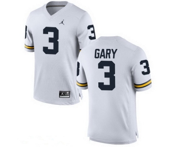 Men's Michigan Wolverines #3 Rashan Gary White Stitched College Football Brand Jordan NCAA Jersey